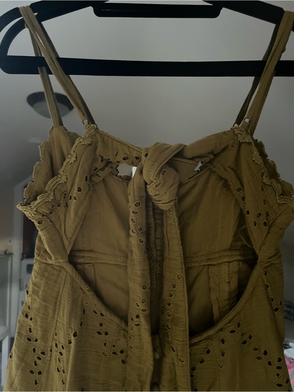Free people Mustard Eyelet Midi Sundress - Picture 4 of 4